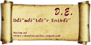 Dömötör Enikő névjegykártya