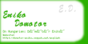 eniko domotor business card